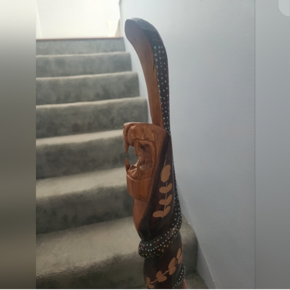 Hand-Carved Wooden Walking Stick Festival Unique Renaissance
